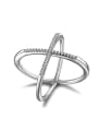 thumb Simple Style Cross Lines Zircons Women Ring 0