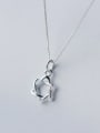 thumb S925 Silver Sweet Lovely Hollow -out, Six Awn Star Necklace 2