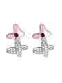 thumb Fashion Double Butterfly austrian Crystals-covered Stud Earrings 0