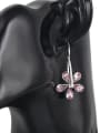 thumb Copper Alloy White Gold Plated Fashion Flower Crystal drop earring 1