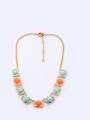 thumb Colorful Beads Artificial Gemstone Alloy Necklace 0