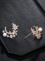 thumb Copper With Cubic Zirconia  Personality Flower Stud Earrings 4
