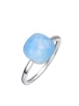 thumb Simple Square austrian Crystal Silver Ring 0