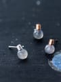 thumb 925 Sterling Silver With 18k Rose Gold Plated  Small light bulb Stud Earrings 2