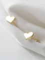 thumb 925 Sterling Silver With Silver Plated Simplistic Heart Stud Earrings 0