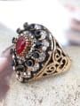 thumb Retro Exaggerated style Antique Gold Plated Resin stone Crystal Ring 2