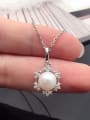 thumb Freshwater Pearl Snowflake shaped Necklace 2