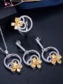 thumb Copper With Cubic Zirconia  Delicate Flower 3 Piece Jewelry Set 0