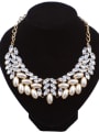 thumb Fashion Marquise Imitation Pearls White Resin Alloy Necklace 0