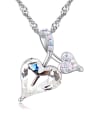 thumb Fashion Double Heart austrian Crystals Pendant Alloy Necklace 1