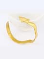 thumb Copper Alloy 24K Gold Plated Trendy style Fox Wave-shaped Opening Bangle 1