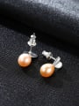 thumb Sterling Silver 7-8mm Freshwater Pearl Heart Studs earring 2