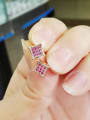 thumb Rose Gold Corundum Square stud Earring 2