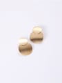 thumb Titanium With Gold Plated Simplistic  Smooth Round Stud Earrings 2