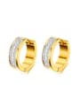 thumb Fashion Gold Plated Geometric Shaped Rhinestone Clip Earrings 0