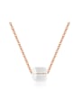 thumb Simple Clear Artificial Crystal Pendant Titanium Necklace 0