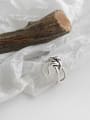 thumb 925 Sterling Silver With Antique Silver Plated Vintage Interlacing winding Square free size  Rings 0
