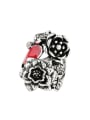 thumb Exquisite Retro style Antique Silver Plated Alloy Flowery Ring 0