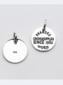 thumb 925 Sterling Silver With Silver Plated Personality Round Charms 2