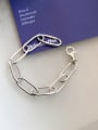 thumb 925 Sterling Silver With Platinum Plated Simplistic Round Chain Bracelets 3