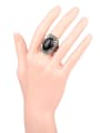 thumb Retro style Oval Resin stone Carved Alloy Ring 1