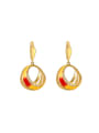 thumb High-grade 18K Gold Plated Zircon Copper Drop Earrings 0