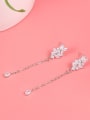thumb Copper With Platinum Plated Simplistic Flower Threader Earrings 2