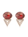 thumb Personalized Oval austrian Crystals Alloy Stud Earrings 2