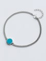 thumb Pure blue synthetic Blue Turquoise round Bracelet 0