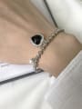 thumb Pure silver fashion Black Agate heart personality Beads Bracelet 1