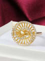 thumb Glittering 18K Gold Plated Round Zircon Ring 1