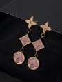 thumb Flower-shape Copper Plating Shell Drop Earrings 1