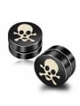 thumb Stainless Steel With Black Gun Plated Personality Skull Stud Earrings 0