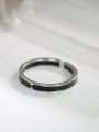 thumb Simple Black Enamel 925 Silver Women Ring 0