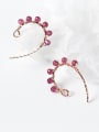 thumb 925 Sterling Silver With Rose Gold Plated Romantic Crystal Ball Stud Earrings 0