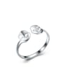 thumb Personality Double Hollow Skull Shaped Opening Ring 0