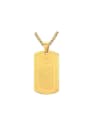 thumb Delicate Gold Plated Square Shaped Titanium Pendant 0