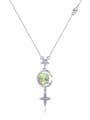 thumb Simple Stars Cubic austrian Crystal Pendant Alloy Necklace 3