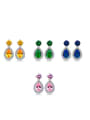 thumb Copper inlay zircon drop shape earrings multicolor optional 1