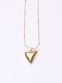 thumb Titanium With Gold Plated Simplistic Smooth Heart Necklaces 1