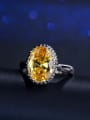 thumb Big Oval Color Zircon Simple Engagement Ring 0