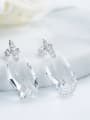 thumb Simple Clear austrian Crystal 925 Silver Stud Earrings 2
