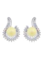 thumb Personalized Imitation Pearl Crystals Stud Earrings 0