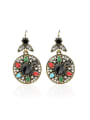 thumb Ethnic style Colorful Resin stones White Crystals Alloy Earrings 0