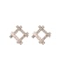 thumb Alloy With Rose Gold Plated Simplistic Geometric Stud Earrings 0
