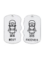 thumb Stainless Steel With Lady Irregular With best friends words Charms 2