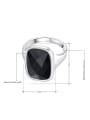 thumb Black Square Shaped Austria Crystal Two Pieces Jewelry Set 1