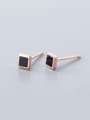 thumb 925 Sterling Silver With Resin Simplistic Geometric Stud Earrings 2