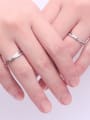 thumb 925 Sterling Silver With White Gold Plated Simplistic Band Rings 1