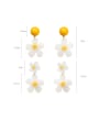 thumb Alloy With Rose Gold Plated Simplistic Flower Drop Earrings 2